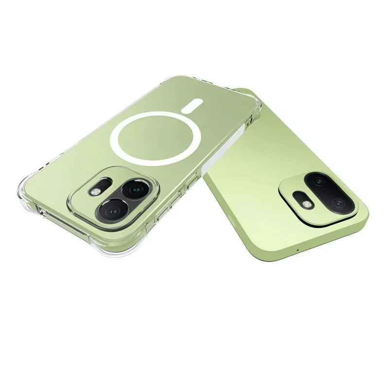 WANLONFENG for OnePlus 15T 5G WL2 Series 2.0mm Magnetic Case Clear TPU Phone Back Cover with Screen Film - Transparent - 5