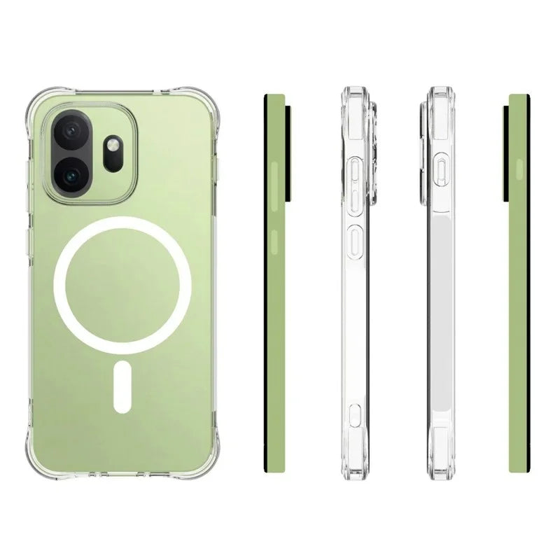 WANLONFENG for OnePlus 15T 5G WL2 Series 2.0mm Magnetic Case Clear TPU Phone Back Cover with Screen Film - Transparent - 6