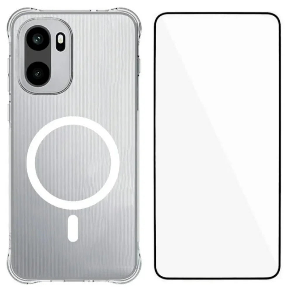 WANLONFENG for OnePlus Ace 6T 5G / OnePlus 15R 5G / OnePlus Ace 6 5G WL2 Series 2.0mm Magnetic Case Clear TPU Phone Back Cover with Screen Film - Transparent - 1