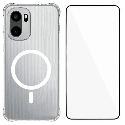 WANLONFENG for OnePlus Ace 6T 5G / OnePlus 15R 5G / OnePlus Ace 6 5G WL2 Series 2.0mm Magnetic Case Clear TPU Phone Back Cover with Screen Film - Transparent - 1