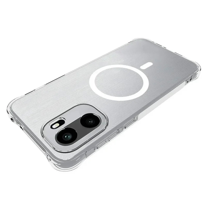 WANLONFENG for OnePlus Ace 6T 5G / OnePlus 15R 5G / OnePlus Ace 6 5G WL2 Series 2.0mm Magnetic Case Clear TPU Phone Back Cover with Screen Film - Transparent - 3