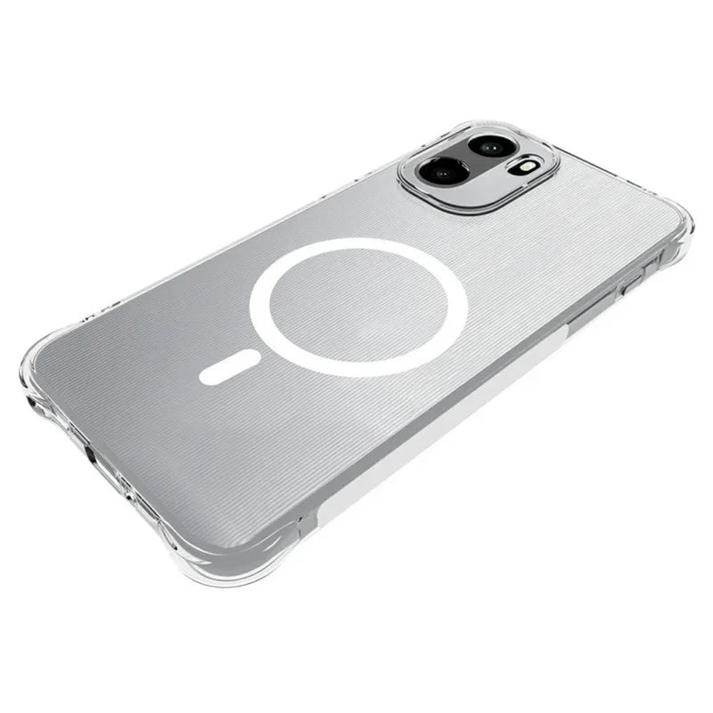 WANLONFENG for OnePlus Ace 6T 5G / OnePlus 15R 5G / OnePlus Ace 6 5G WL2 Series 2.0mm Magnetic Case Clear TPU Phone Back Cover with Screen Film - Transparent - 4