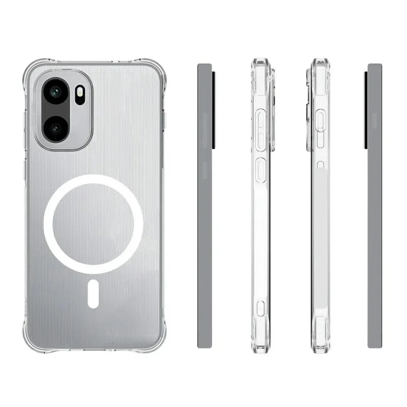 WANLONFENG for OnePlus Ace 6T 5G / OnePlus 15R 5G / OnePlus Ace 6 5G WL2 Series 2.0mm Magnetic Case Clear TPU Phone Back Cover with Screen Film - Transparent - 6