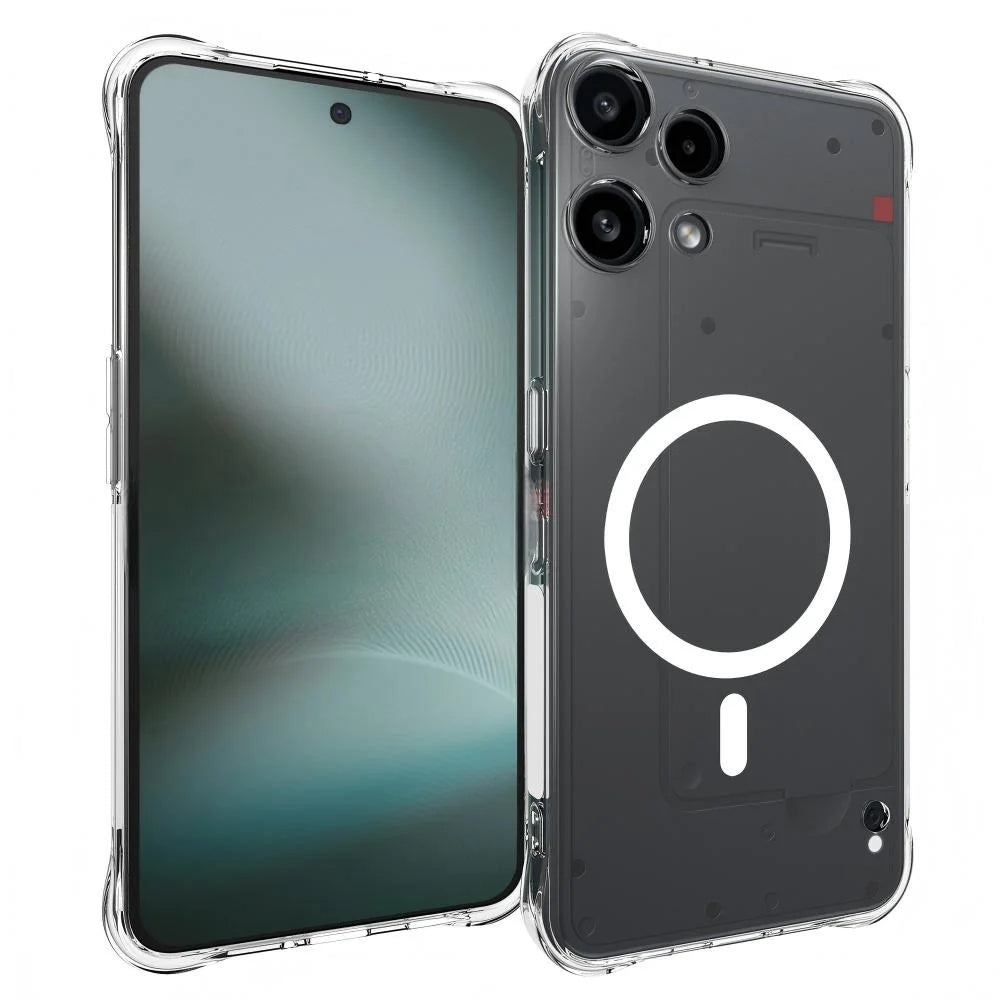 WANLONFENG for Nothing Phone (3a) Lite 5G WL2 Series 2.0mm Magnetic Case Clear TPU Phone Back Cover with Screen Film - Transparent - 2