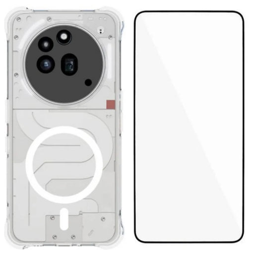 WANLONFENG for Nothing Phone (3a) Pro WL2 Series 2.0mm Magnetic Case Clear TPU Phone Back Cover with Screen Film - Transparent - 1