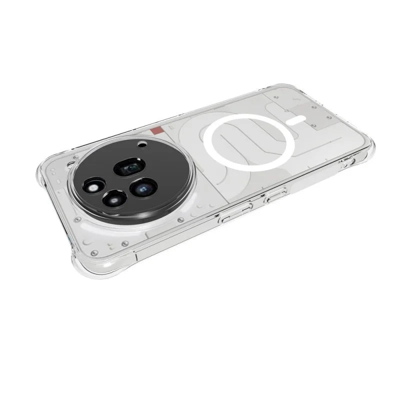 WANLONFENG for Nothing Phone (3a) Pro WL2 Series 2.0mm Magnetic Case Clear TPU Phone Back Cover with Screen Film - Transparent - 4