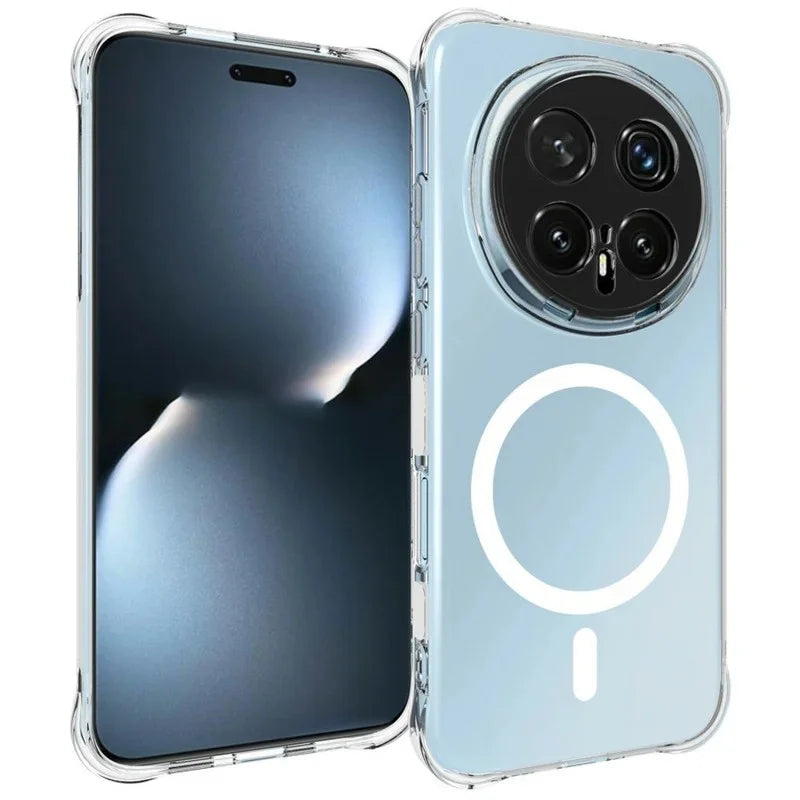 WANLONFENG for Honor Magic8 Pro 5G WL2 Series 2.0mm Magnetic Case Clear TPU Phone Back Cover with Screen Film - Transparent - 2