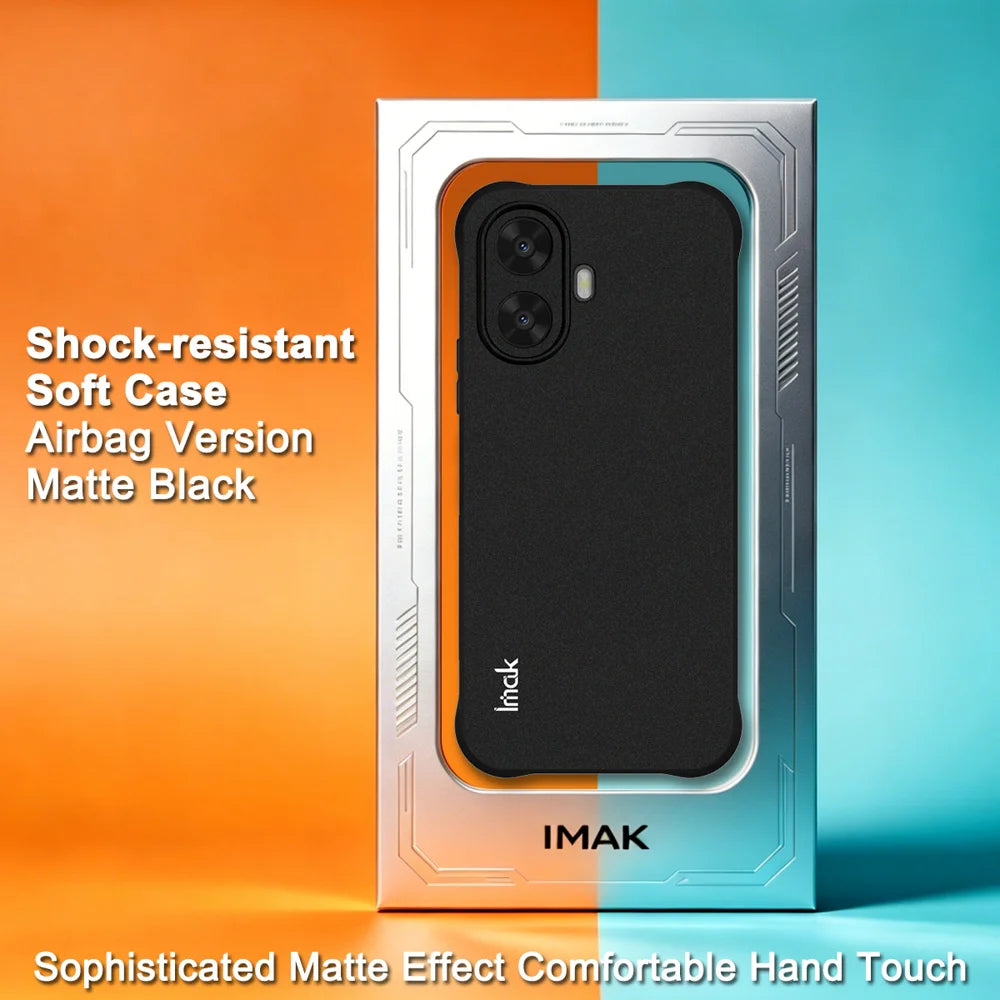 IMAK for TCL K70 Nxtpaper 5G Case TPU Phone Cover Airbag Shockproof Protection - Matte Black - Matte Black - 3