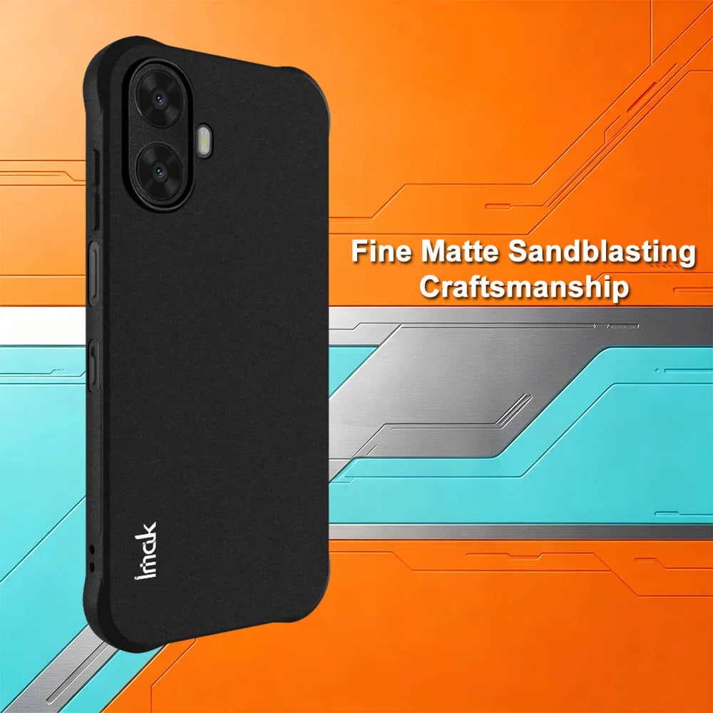 IMAK for TCL K70 Nxtpaper 5G Case TPU Phone Cover Airbag Shockproof Protection - Matte Black - Matte Black - 4