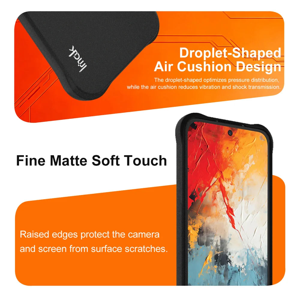 IMAK for TCL K70 Nxtpaper 5G Case TPU Phone Cover Airbag Shockproof Protection - Matte Black - Matte Black - 7