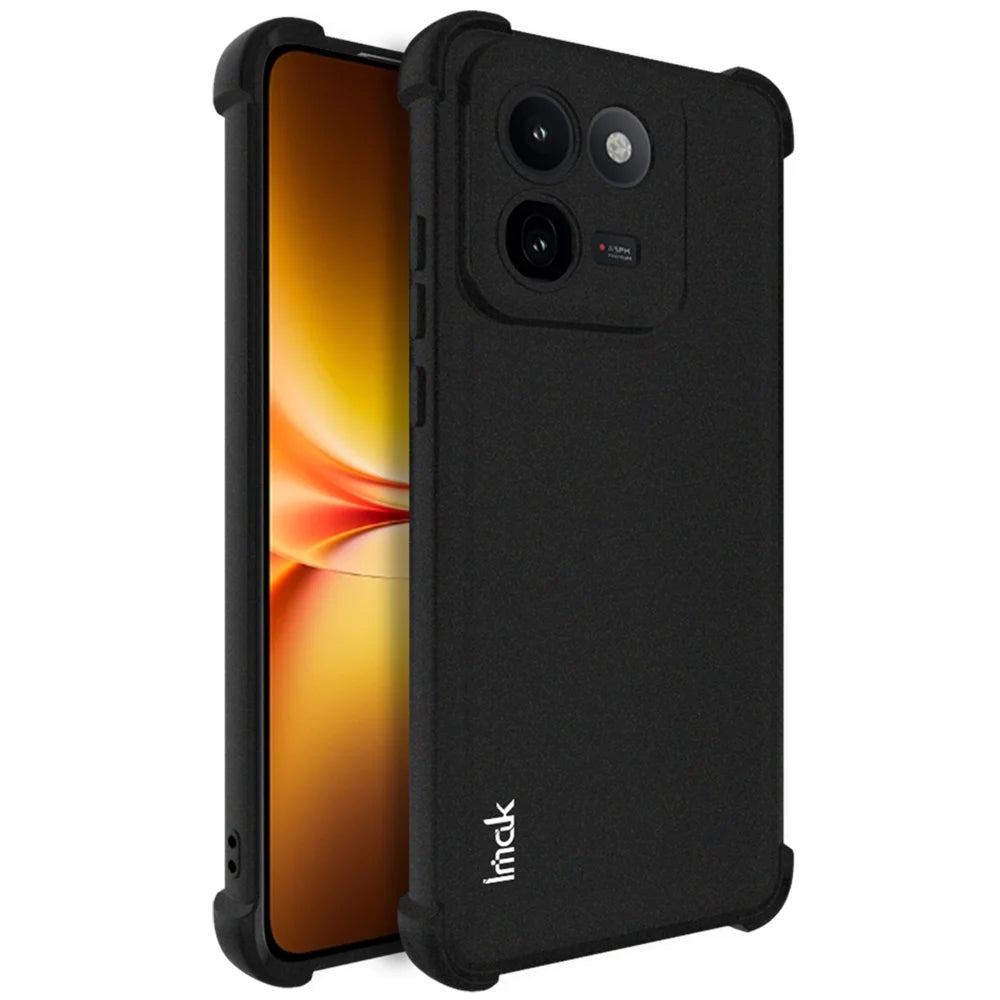 IMAK for vivo iQOO 15T 5G Case TPU Phone Cover Airbag Shockproof Protection - Matte Black - Matte Black - 1