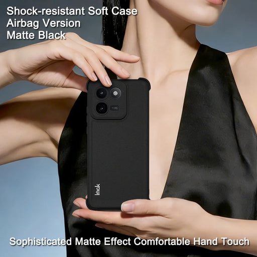 IMAK for vivo iQOO 15T 5G Case TPU Phone Cover Airbag Shockproof Protection - Matte Black - Matte Black - 2
