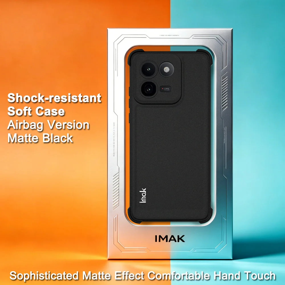 IMAK for vivo iQOO 15T 5G Case TPU Phone Cover Airbag Shockproof Protection - Matte Black - Matte Black - 3