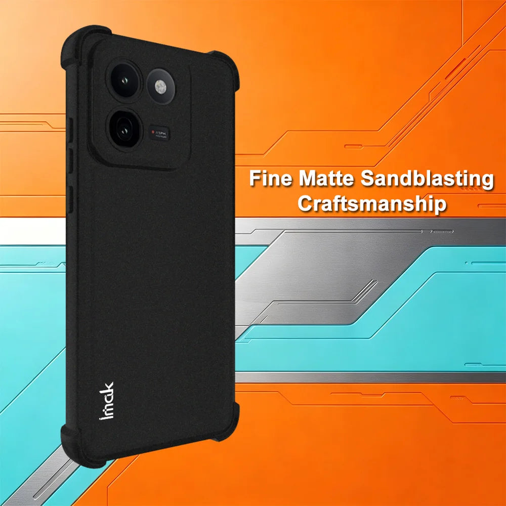 IMAK for vivo iQOO 15T 5G Case TPU Phone Cover Airbag Shockproof Protection - Matte Black - Matte Black - 4