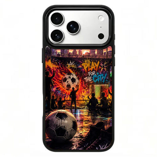 For iPhone 18 Pro Max / 17 Pro Max Magnetic Case Football Fever Series UV Print PC + Silicone Phone Cover - ZX0052 - 1