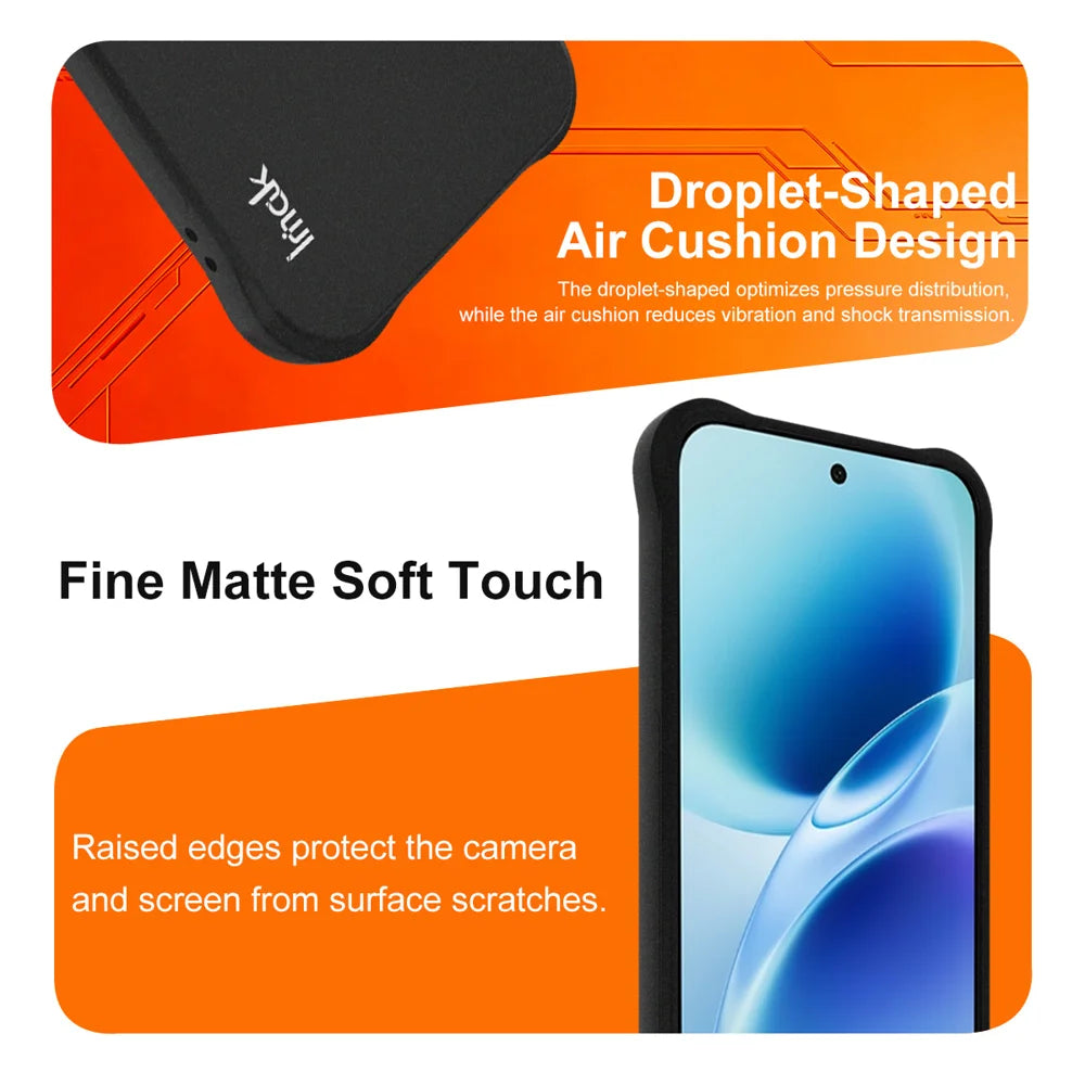 IMAK for vivo X300 FE 5G ZEISS Edition / vivo S50 Pro mini 5G Case TPU Phone Cover Airbag Shockproof Protection - Matte Black - Matte Black - 7