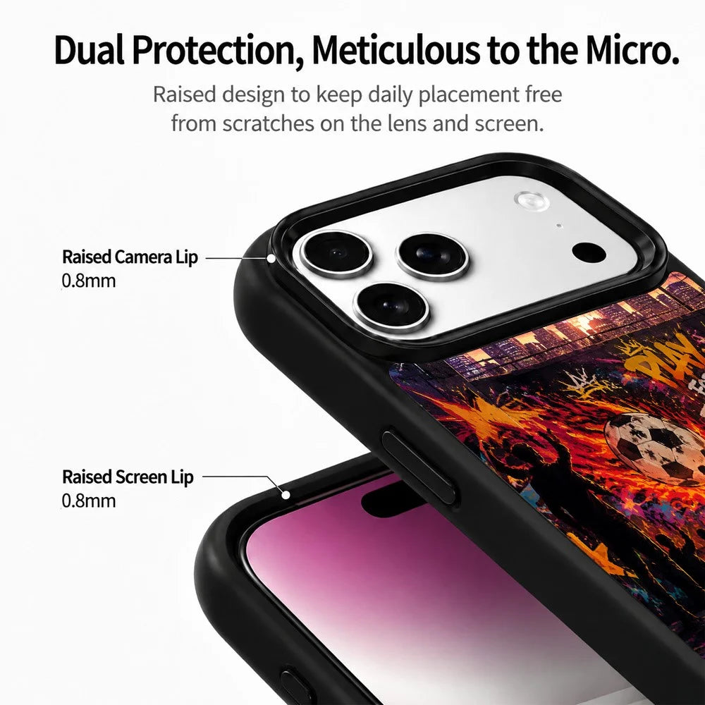 For iPhone 18 Pro / 17 Pro Magnetic Case Football Fever Series UV Print PC + Silicone Phone Cover - ZX0052 - 5