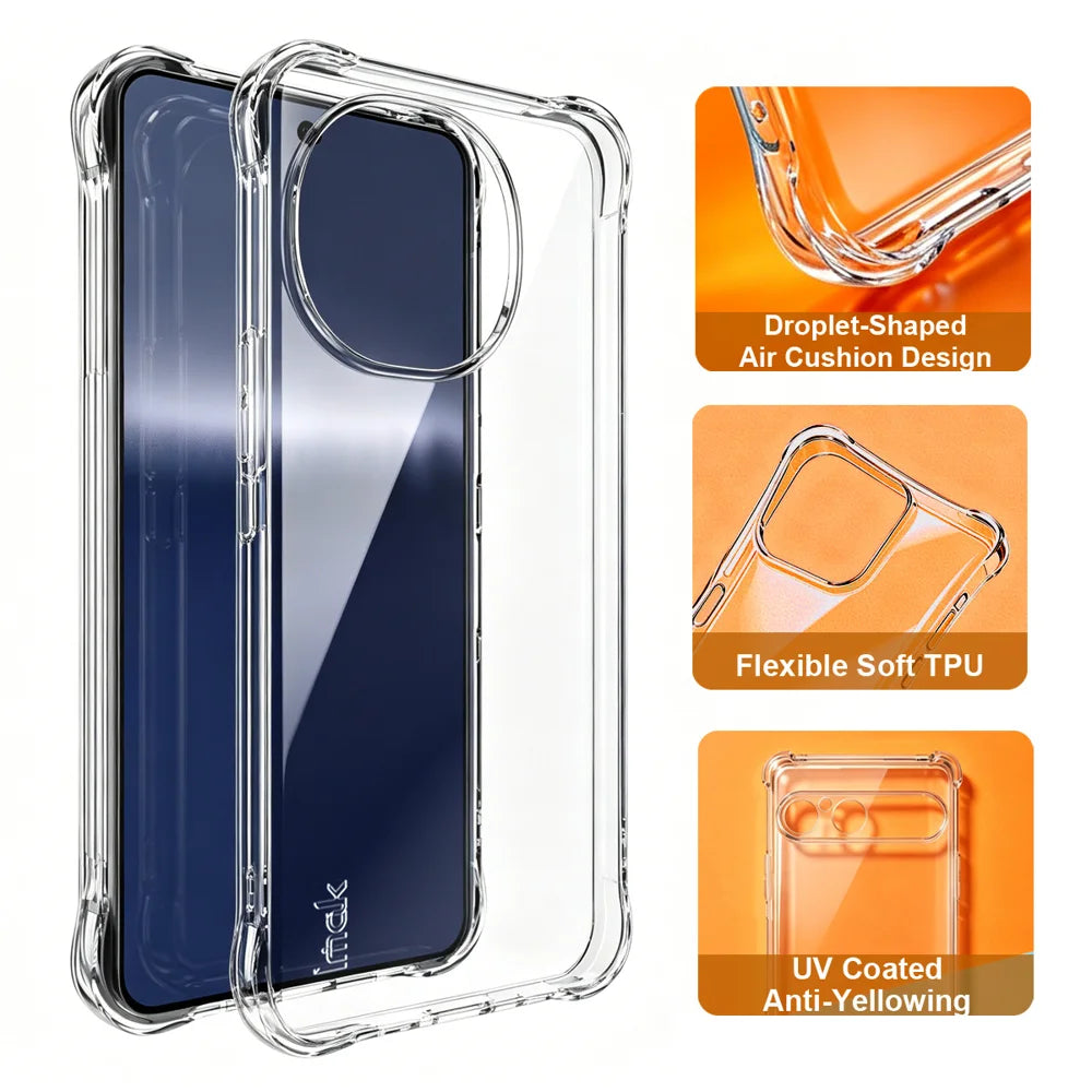 IMAK for Sharp Aquos R11 Case TPU Phone Cover Airbag Shockproof Protection - Transparent - Transparent - 2