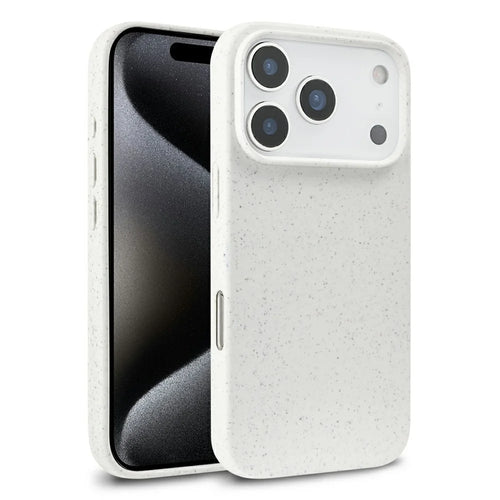 For iPhone 18 Pro Max / 17 Pro Max Case Biodegradable Wheat Straw + TPU Matte Phone Cover - Beige - 1