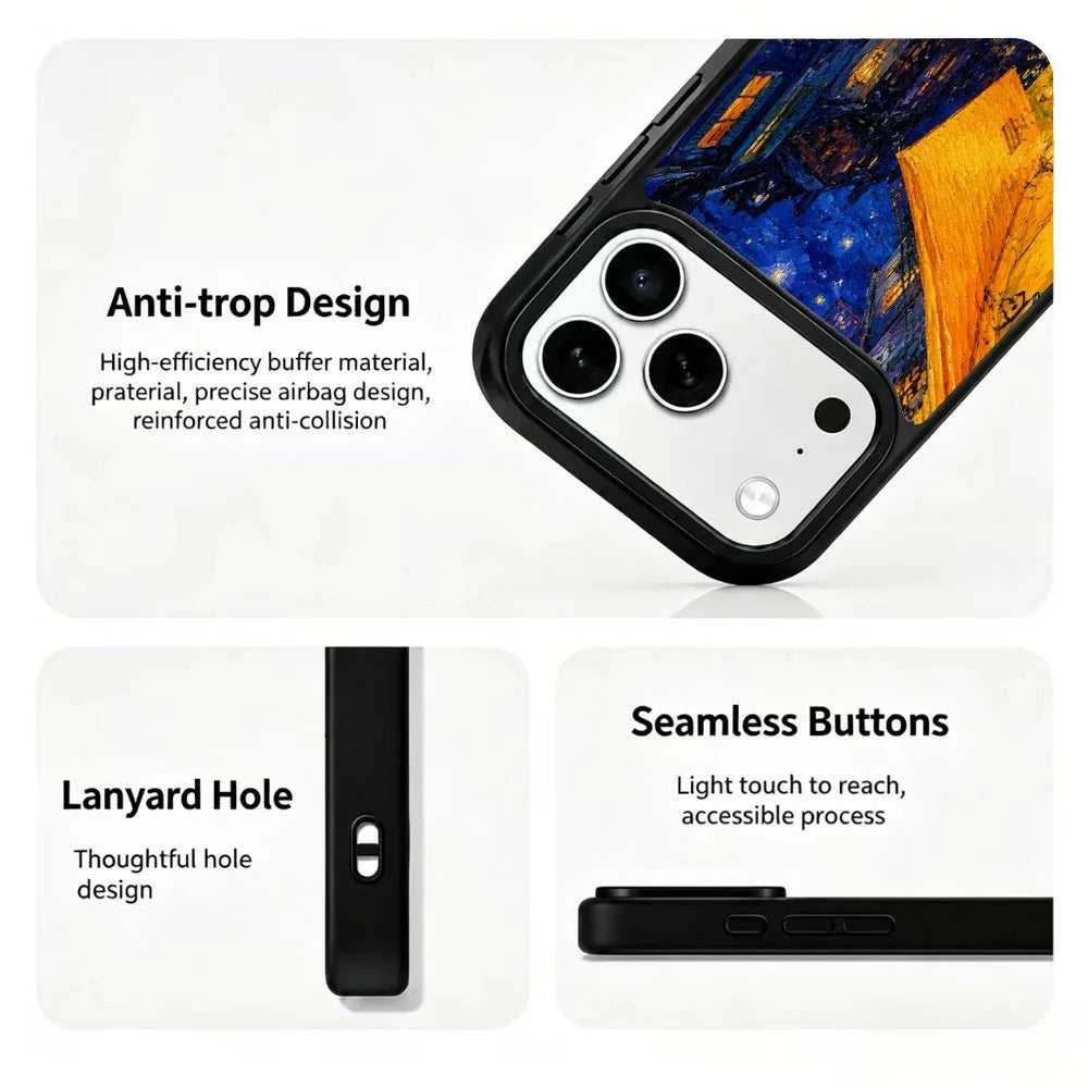 For iPhone 17 Pro Magnetic Case Dynamic Art Series UV Pattern Print PC + Silicone Phone Cover - ZX0026 - 4