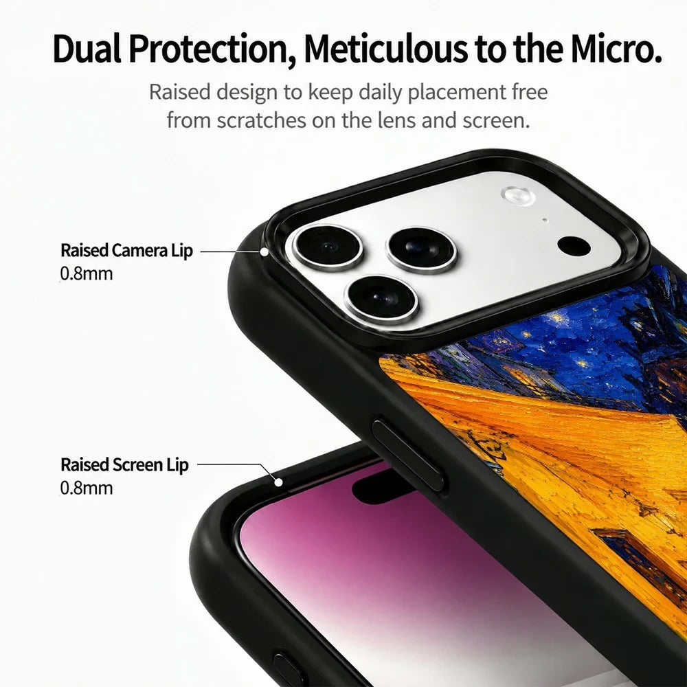 For iPhone 17 Pro Magnetic Case Dynamic Art Series UV Pattern Print PC + Silicone Phone Cover - ZX0026 - 5