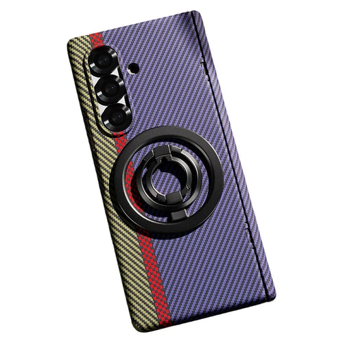 For Samsung Galaxy Z Fold8 Ultra Case Ring Holder Kickstand Hard PC Phone Cover with Screen Film - Purple - 1