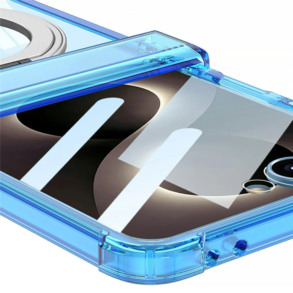 GKK For Samsung Galaxy Z Flip8 Case Magnetic Kickstand Airbag Hinge Protection TPU Phone Cover with Back Film - Transparent Black - 7