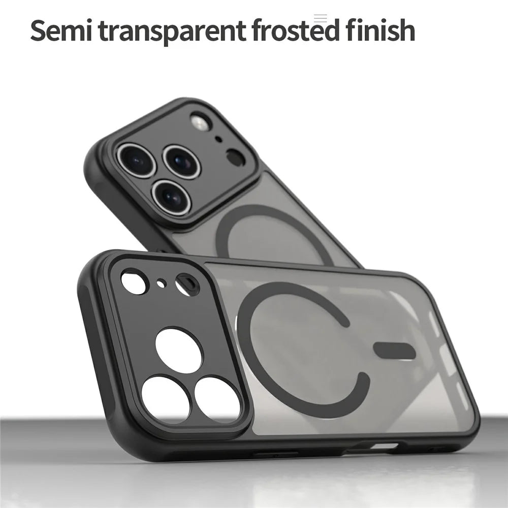 For iPhone 18 Pro / 17 Pro Magnetic Case Anti Drop Matte PC + TPU Phone Cover - Black - 4