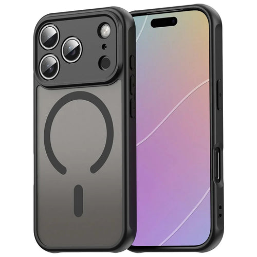 For iPhone 18 Pro Max / 17 Pro Max Magnetic Case Anti Drop Matte PC + TPU Phone Cover - Black - 1