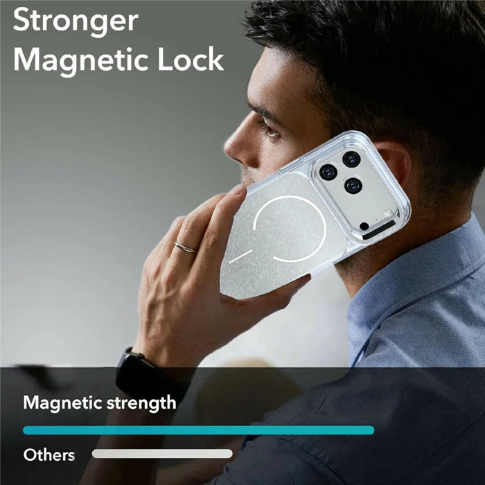 For iPhone 18 Pro Max / 17 Pro Max Magnetic Case Gradient Glitter Shockproof TPU PC Phone Cover - White - 7