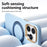 ABEEL For iPhone 16 Pro Magnetic Case Ring Kickstand Liquid Silicone Feel PC Phone Cover - Sky Blue - 7
