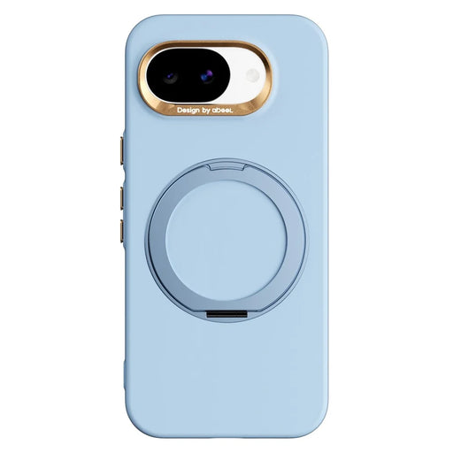 ABEEL For Google Pixel 10a Magnetic Case Ring Kickstand Liquid Silicone Feel PC Phone Cover - Sky Blue - 1