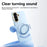 ABEEL For Samsung Galaxy A37 5G Magnetic Case Ring Kickstand Liquid Silicone Feel PC Phone Cover - Sky Blue - 3