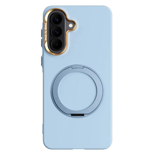 ABEEL For Samsung Galaxy A57 5G Magnetic Case Ring Kickstand Liquid Silicone Feel PC Phone Cover - Sky Blue - 1