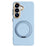 ABEEL For Samsung Galaxy S26 Magnetic Case Ring Kickstand Liquid Silicone Feel PC Phone Cover - Sky Blue - 1