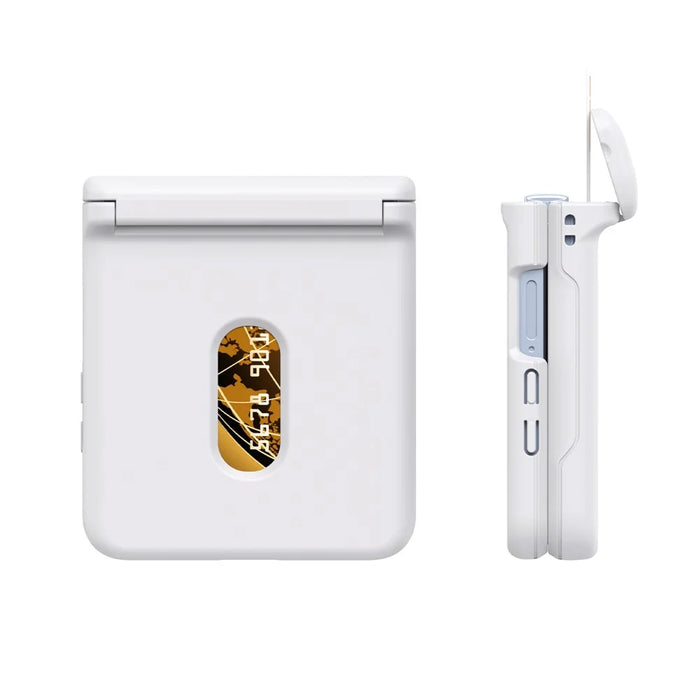 For Samsung Galaxy Z Flip8 Case Spring Hinge Protection Hard PC Phone Cover Built-in Card Slots - White - 6