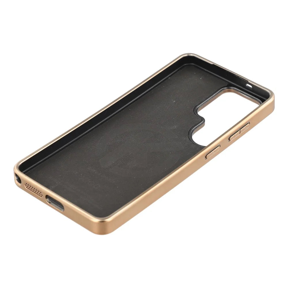 KIGC for Samsung Galaxy S26 Ultra Case PC + TPU + PU Electroplating Phone Cover - Orange - 6