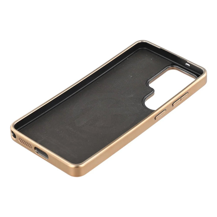 KIGC for Samsung Galaxy S26 Ultra Case PC + TPU + PU Electroplating Phone Cover - Orange - 6