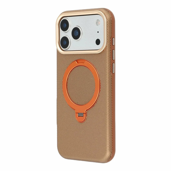 KIGC For iPhone 18 Pro Max / 17 Pro Max Case Rotating Magnetic Kickstand PC + TPU Phone Protective Cover - Brown - 4