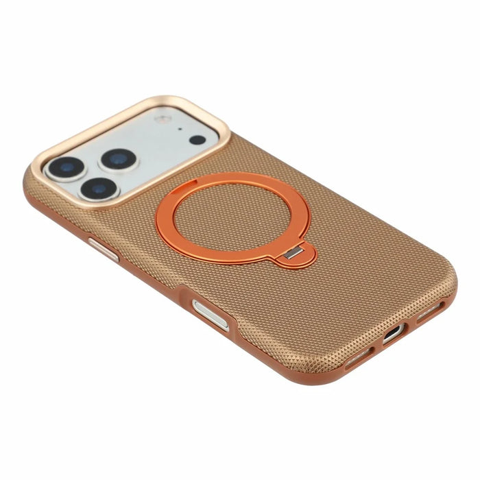 KIGC For iPhone 18 Pro Max / 17 Pro Max Case Rotating Magnetic Kickstand PC + TPU Phone Protective Cover - Brown - 5