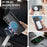 AUTSPACE for Samsung Galaxy S26 Case  A12 Leather Back Cover with Magnetic Detachable Card Bag Kickstand - Black - 6