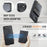 AUTSPACE for iPhone 16e / iPhone 17e Case  A12 Leather Back Cover with Magnetic Detachable Card Bag Kickstand - Black - 3