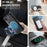 AUTSPACE for iPhone 16e / iPhone 17e Case  A12 Leather Back Cover with Magnetic Detachable Card Bag Kickstand - Black - 6