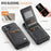AUTSPACE for iPhone 17 Case  A12 Leather Back Cover with Magnetic Detachable Card Bag Kickstand - Black - 2