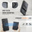 AUTSPACE for iPhone 17 Case  A12 Leather Back Cover with Magnetic Detachable Card Bag Kickstand - Black - 3