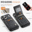 AUTSPACE for iPhone 17 Pro Case  A12 Leather Back Cover with Magnetic Detachable Card Bag Kickstand - Black - 2