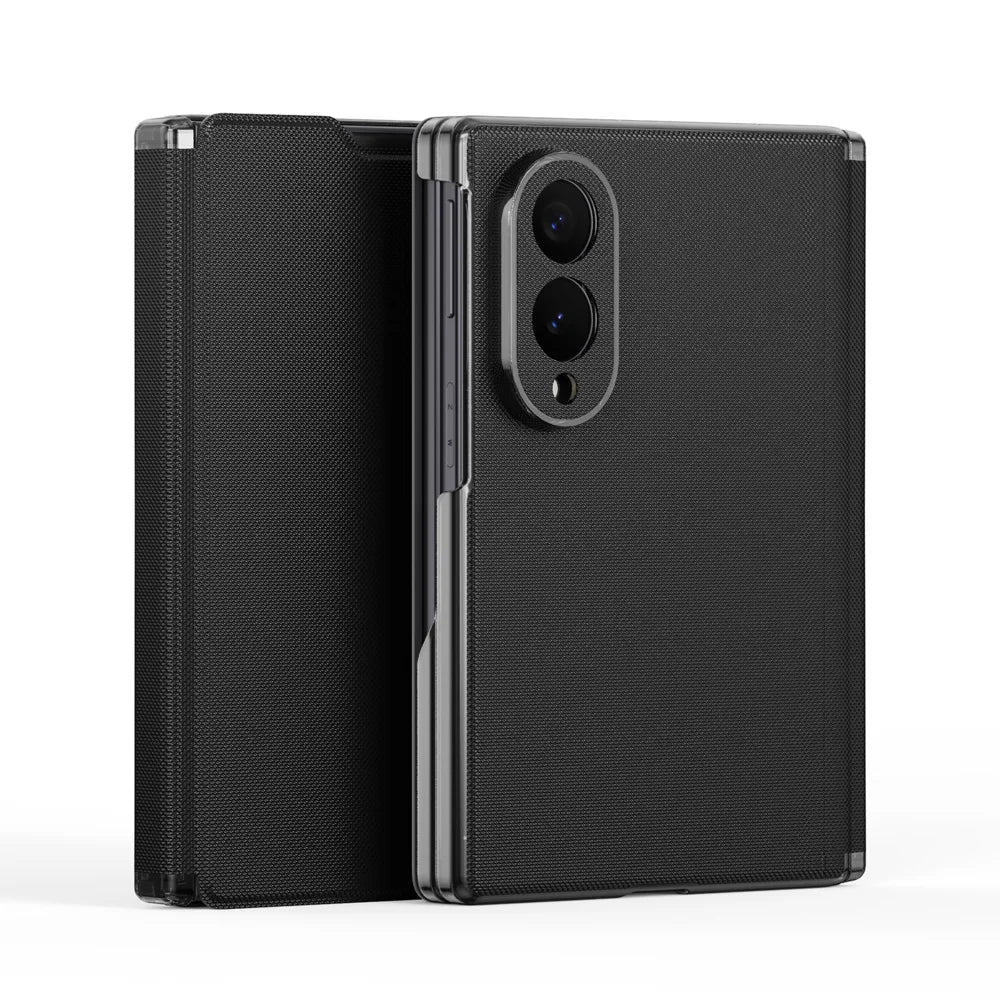 DUX DUCIS for Samsung Galaxy Z Fold8 Fort Series PU Leather Flip Phone Cover with Card Slot - Black - 1