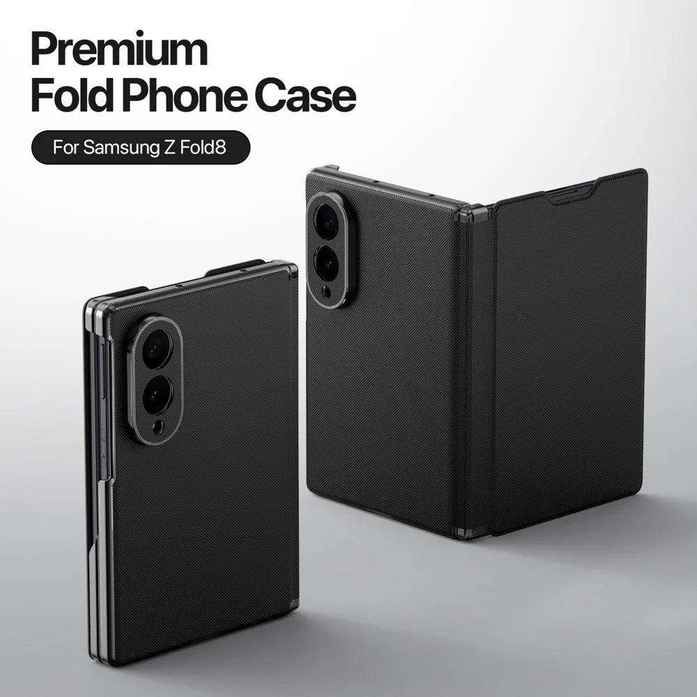 DUX DUCIS for Samsung Galaxy Z Fold8 Fort Series PU Leather Flip Phone Cover with Card Slot - Black - 4