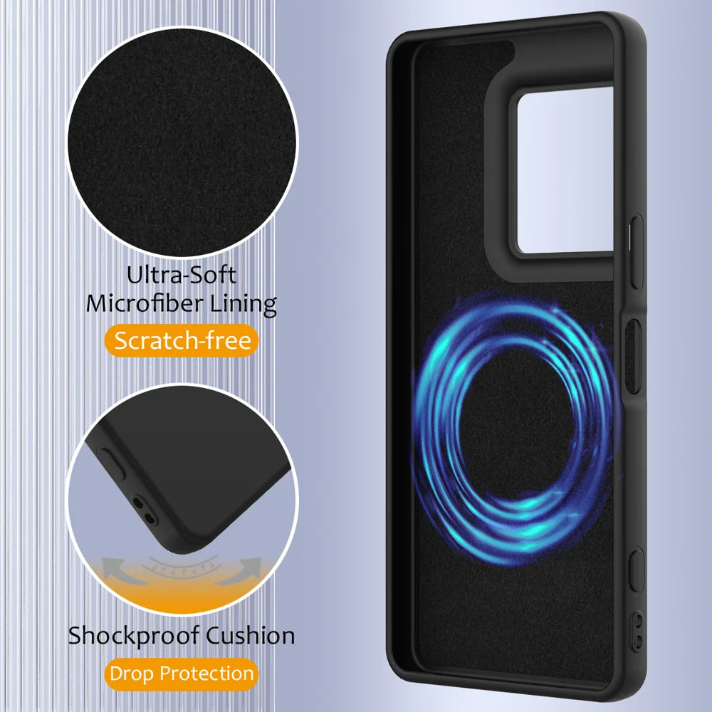 For Sony Xperia 1 VIII Magnetic Case Anti-Drop Liquid Silicone Phone Cover with Lanyard - Black - 7