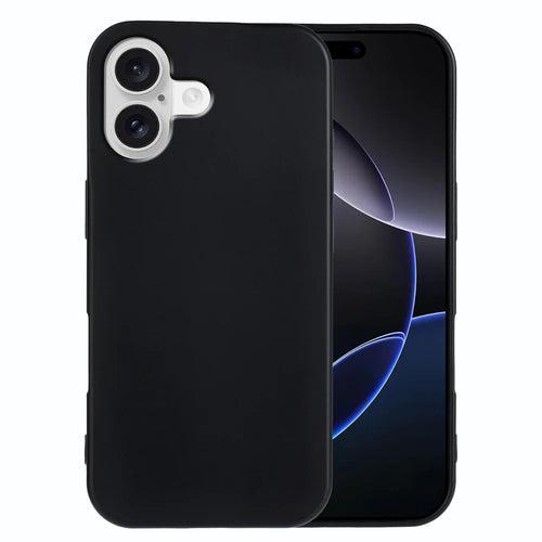 For iPhone 18 TPU Case Soft Matte Anti-fingerprint Phone Back Cover - Black - 1